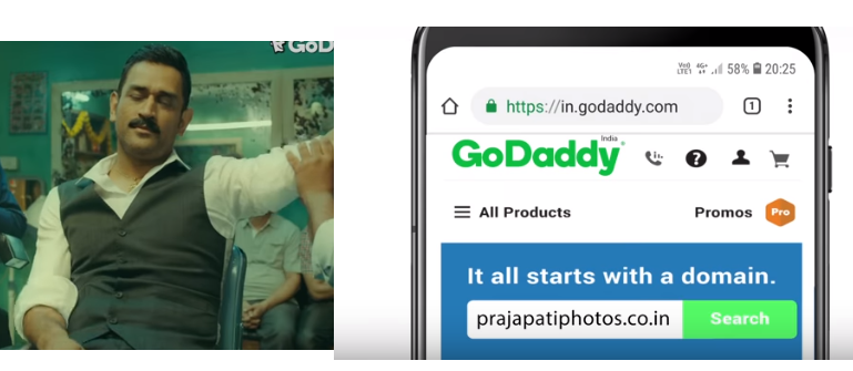 MS DHONI PROMOTING .IN DOMAIN NAMES
